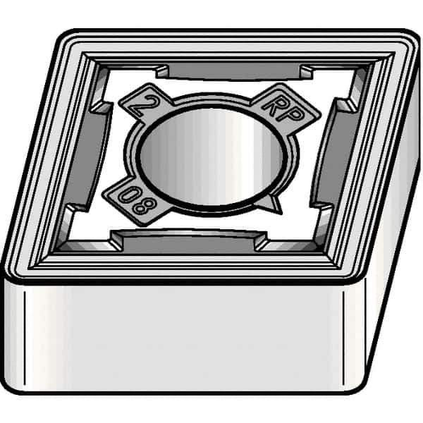Kennametal - CNMG543 RP Grade KCP25B Carbide Turning Insert - TiCN/Al2O3/TiOCN Finish, 80° Diamond, 5/8" Inscr Circle, 1/4" Thick, 3/64" Corner Radius - Eagle Tool & Supply