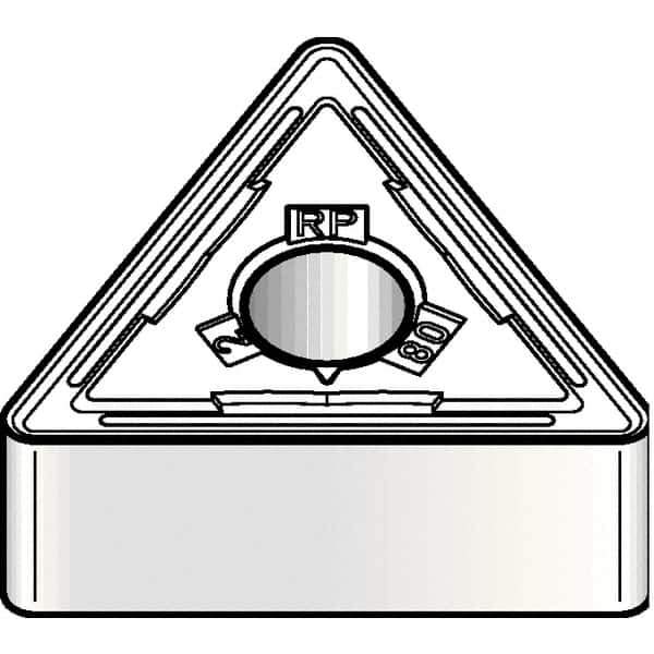Kennametal - TNMG332 RP Grade KCM25 Carbide Turning Insert - TiCN/Al2O3 Finish, 60° Triangle, 3/8" Inscr Circle, 3/16" Thick, 1/32" Corner Radius - Eagle Tool & Supply