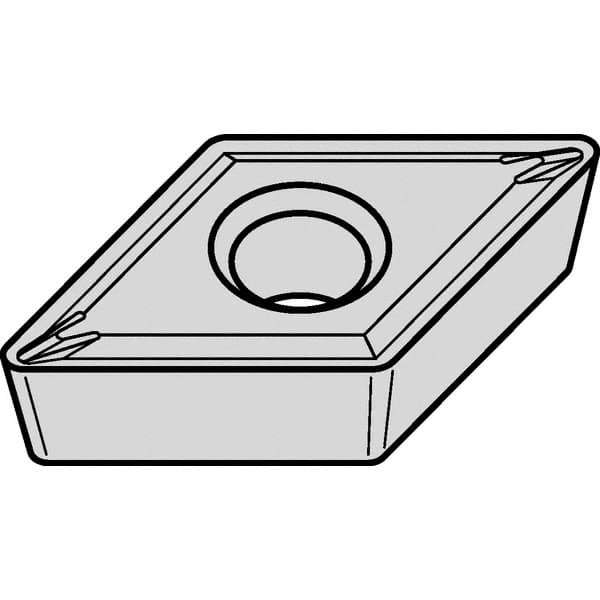 Kennametal - DCMT21.51 LF Grade KCM15B Carbide Turning Insert - TiOCN Finish, 55° Diamond, 1/4" Inscr Circle, 3/32" Thick, 1/64" Corner Radius - Eagle Tool & Supply