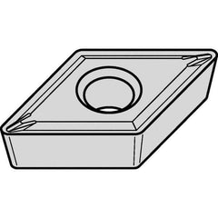 Kennametal - DCMT21.51 LF Grade KCM15B Carbide Turning Insert - TiOCN Finish, 55° Diamond, 1/4" Inscr Circle, 3/32" Thick, 1/64" Corner Radius - Eagle Tool & Supply