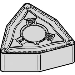 Kennametal - WNMG332 MN Grade KCP10B Carbide Turning Insert - TiOCN Finish, 80° Trigon, 3/8" Inscr Circle, 3/16" Thick, 1/32" Corner Radius - Eagle Tool & Supply