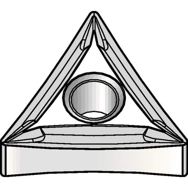 Kennametal - TNMP332 K Grade KCP10 Carbide Turning Insert - TiCN/Al2O3 Finish, 60° Triangle, 3/8" Inscr Circle, 3/16" Thick, 1/32" Corner Radius - Eagle Tool & Supply