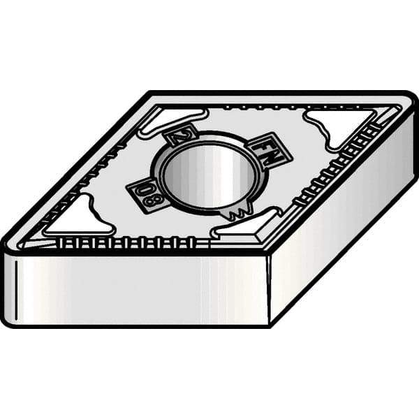 Kennametal - DNMG333 FN Grade KCP05 Carbide Turning Insert - TiCN/Al2O3 Finish, 55° Diamond, 3/8" Inscr Circle, 3/16" Thick, 3/64" Corner Radius - Eagle Tool & Supply