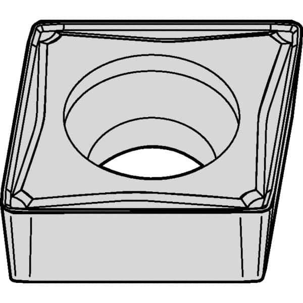 Kennametal - CCMT32.52 FW Grade KCM15B Carbide Turning Insert - TiOCN Finish, 80° Diamond, 3/8" Inscr Circle, 5/32" Thick, 1/32" Corner Radius - Eagle Tool & Supply