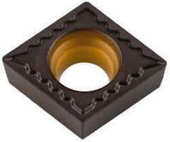 Kennametal - CCMT32.51 UF Grade KCP25 Carbide Turning Insert - TiCN/Al2O3 Finish, 80° Diamond, 3/8" Inscr Circle, 5/32" Thick, 1/64" Corner Radius - Eagle Tool & Supply
