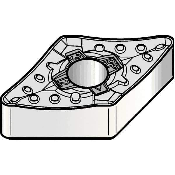 Kennametal - DNMM443 RP Grade KCP25 Carbide Turning Insert - TiCN/Al2O3 Finish, 55° Diamond, 1/2" Inscr Circle, 1/4" Thick, 3/64" Corner Radius - Eagle Tool & Supply