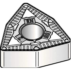 Kennametal - WNMG332 RN Grade KCP10B Carbide Turning Insert - TiCN/Al2O3/TiOCN Finish, 80° Trigon, 3/8" Inscr Circle, 3/16" Thick, 1/32" Corner Radius - Eagle Tool & Supply