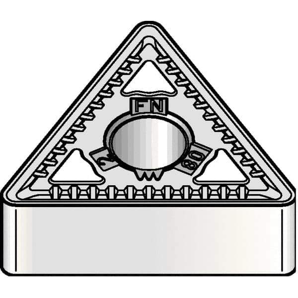 Kennametal - TNMG332 FN Grade KCP05B Carbide Turning Insert - TiOCN Finish, 60° Triangle, 3/8" Inscr Circle, 3/16" Thick, 1/32" Corner Radius - Eagle Tool & Supply