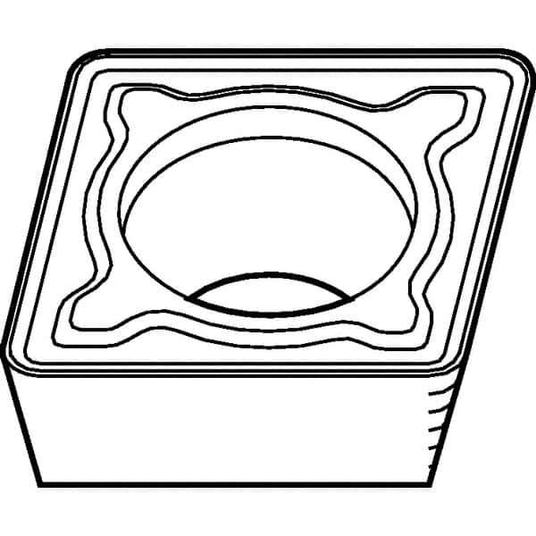 Kennametal - CPMT21.52 MF Grade KCM15B Carbide Turning Insert - TiOCN Finish, 80° Diamond, 1/4" Inscr Circle, 3/32" Thick, 1/32" Corner Radius - Eagle Tool & Supply