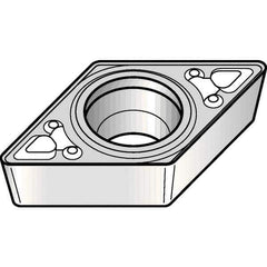 Kennametal - DCMT32.51 MF Grade KCP25B Carbide Turning Insert - TiOCN Finish, 55° Diamond, 3/8" Inscr Circle, 5/32" Thick, 1/64" Corner Radius - Eagle Tool & Supply