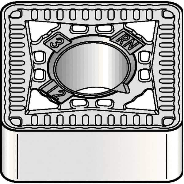 Kennametal - SNMG646 RN Grade KCP30 Carbide Turning Insert - TiN/TiCN/Al2O3 Finish, 90° Square, 3/4" Inscr Circle, 1/4" Thick, 3/32" Corner Radius - Eagle Tool & Supply