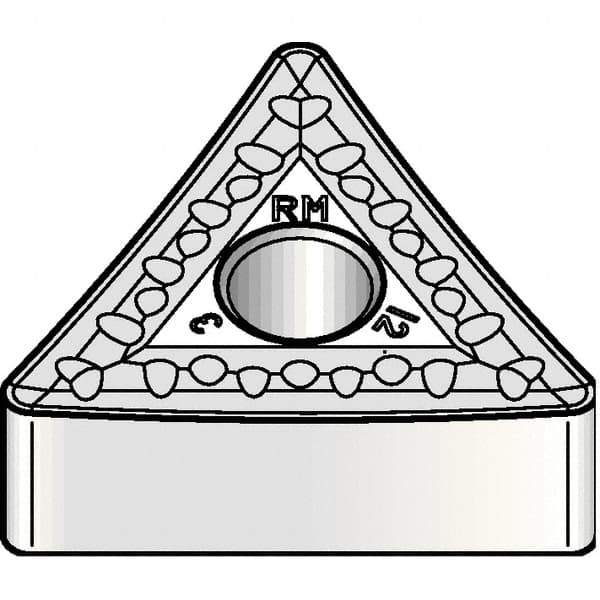 Kennametal - TNMM332 RM Grade KCP30 Carbide Turning Insert - TiCN/Al2O3 Finish, 60° Triangle, 3/8" Inscr Circle, 3/16" Thick, 1/32" Corner Radius - Eagle Tool & Supply
