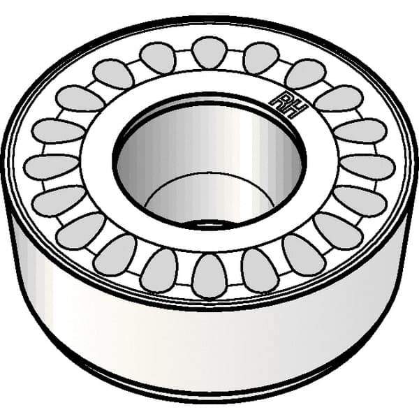 Kennametal - RCMT2006M0 RH Grade KCP25 Carbide Turning Insert - TiCN/Al2O3 Finish, Round, 20mm Inscr Circle, 1/4" Thick - Eagle Tool & Supply