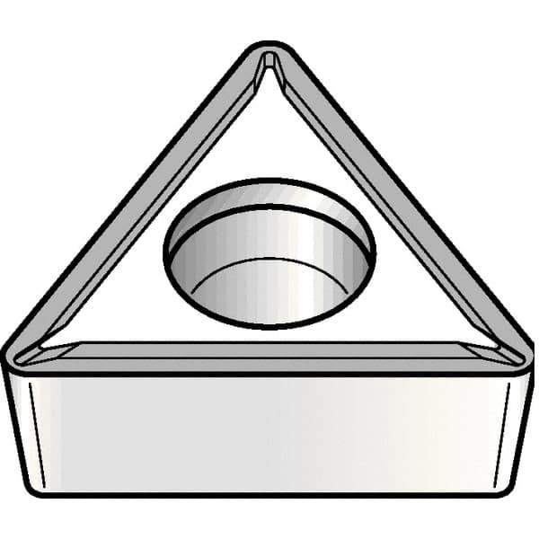 Kennametal - TPMT21.51 LF Grade KCP10B Carbide Turning Insert - TiOCN Finish, 60° Triangle, 1/4" Inscr Circle, 3/32" Thick, 1/64" Corner Radius - Eagle Tool & Supply