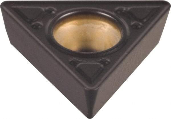 Kennametal - TPMT32.52 MF Grade KCM15 Carbide Turning Insert - TiCN/Al2O3 Finish, 60° Triangle, 3/8" Inscr Circle, 5/32" Thick, 1/32" Corner Radius - Eagle Tool & Supply