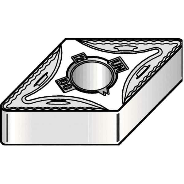 Kennametal - DNMG442 UN Grade KCK20 Carbide Turning Insert - TiCN/Al2O3 Finish, 55° Diamond, 1/2" Inscr Circle, 1/4" Thick, 1/32" Corner Radius - Eagle Tool & Supply