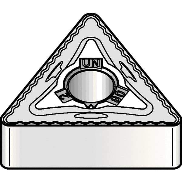 Kennametal - TNMG434 UN Grade KCK20 Carbide Turning Insert - TiCN/Al2O3 Finish, 60° Triangle, 1/2" Inscr Circle, 3/16" Thick, 1/16" Corner Radius - Eagle Tool & Supply