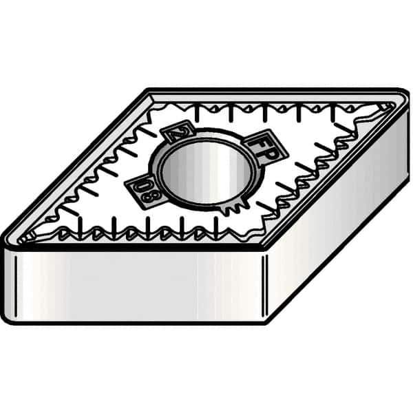 Kennametal - DNMG442 FP Grade KCP10B Carbide Turning Insert - TiCN/Al2O3/TiOCN Finish, 55° Diamond, 1/2" Inscr Circle, 1/4" Thick, 1/32" Corner Radius - Eagle Tool & Supply