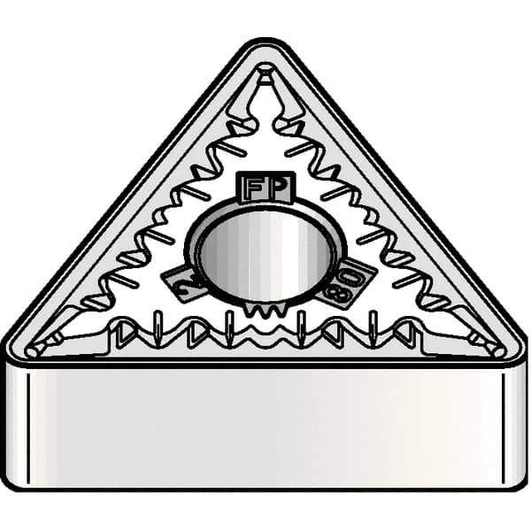 Kennametal - TNMG333 FP Grade KCM15 Carbide Turning Insert - TiCN/Al2O3 Finish, 60° Triangle, 3/8" Inscr Circle, 3/16" Thick, 3/64" Corner Radius - Eagle Tool & Supply