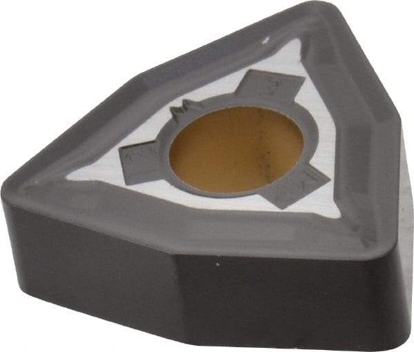 Kennametal - WNMG433 MP Grade KCM35 Carbide Turning Insert - TiCN/Al2O3 Finish, 80° Trigon, 1/2" Inscr Circle, 3/16" Thick, 3/64" Corner Radius - Eagle Tool & Supply