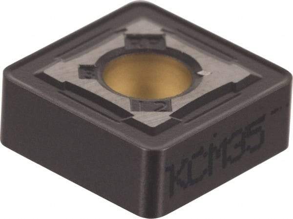 Kennametal - SNMG432 RP Grade KCM35 Carbide Turning Insert - TiN/TiCN/Al2O3 Finish, 90° Square, 1/2" Inscr Circle, 3/16" Thick, 1/32" Corner Radius - Eagle Tool & Supply