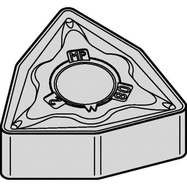 Kennametal - WNMG433 MP Grade KCP25B Carbide Turning Insert - 80° Trigon, 1/2" Inscr Circle, 3/16" Thick, 3/64" Corner Radius - Eagle Tool & Supply