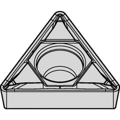 Kennametal - TCMT21.51 FP Grade KTP10 Cermet Turning Insert - TiN/TiCN/TiN Finish, 60° Triangle, 1/4" Inscr Circle, 3/32" Thick, 1/64" Corner Radius - Eagle Tool & Supply