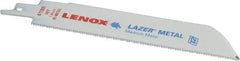 Lenox - 6" Long x 1" Thick, Bi-Metal Reciprocating Saw Blade - Straight Profile, 18 TPI, Toothed Edge - Eagle Tool & Supply