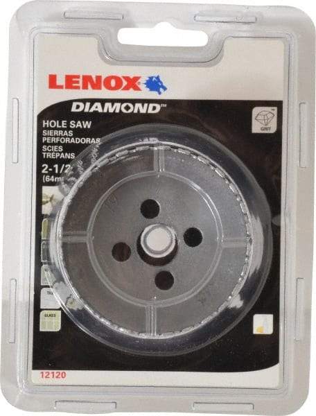 Lenox - 2-1/2" Diam, 1-5/8" Cutting Depth, Hole Saw - Diamond Grit Saw, Continuous Edge - Eagle Tool & Supply