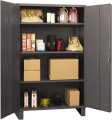 Durham - 3 Shelf Locking Storage Cabinet - Steel, 48" Wide x 24" Deep x 72" High, Gray - Eagle Tool & Supply