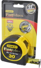 Stanley - 30' x 1-1/4" Yellow Blade Tape Measure - 1/16" Graduation, Inch Graduation Style, Yellow/Black Case - Eagle Tool & Supply