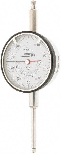 SPI - 0-100 Dial Reading, 0.001" Graduation Dial Drop Indicator - 2-1/4" Dial - Eagle Tool & Supply