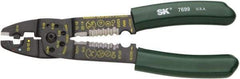 SK - 8-1/2" OAL, 10 AWG Capacity, Crimper/Cutter - 1" Jaw Length x 1/8" Jaw Width, Plastisol Handle - Eagle Tool & Supply