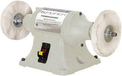 Palmgren - 6" Wheel Diam x 1" Wheel Width, 1/2 hp Buffer - 1/2" Arbor Hole Diam, 1 Phase, 3,450 Max RPM, 120/240 Volts - Eagle Tool & Supply