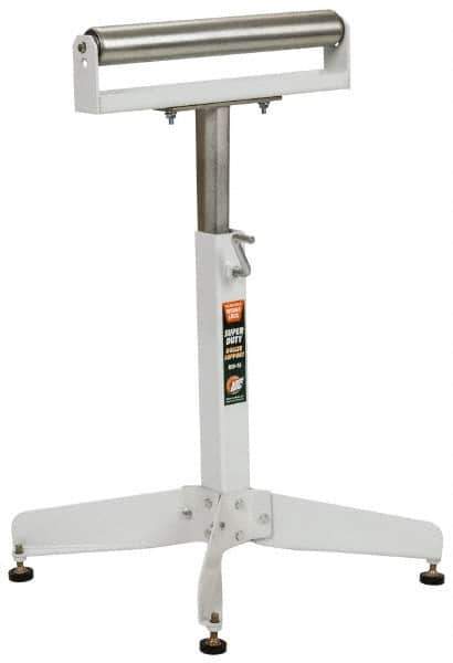 HTC - 16 Inch Long x 32 Inch High Heavy Duty Roller Support - 500 Lbs. Limit, with 1 and 1-3/8 Inch Wide Roller - Eagle Tool & Supply