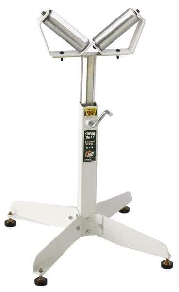 HTC - 22 Inch to 32 Inch High Heavy Duty Inch V Inch Roller Support - 500 Lbs. Limit, with 2 and 4 Inch Wide Rollers - Eagle Tool & Supply