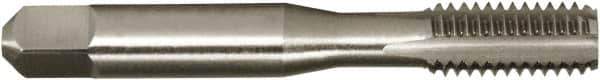 Made in USA - 1/2-13 UNC 3B 4 Flute TiN Finish High Speed Steel Straight Flute Standard Hand Tap - Bottoming, Right Hand Thread, 3-3/8" OAL, 1-21/32" Thread Length, H3 Limit, Oversize - Eagle Tool & Supply