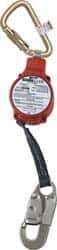 Miller - 11' Long, 310 Lb Capacity, Vectran/Polyester Fall Limiter - Locking Snap Hook Connector, Self-Locking Carabiner Connector - Eagle Tool & Supply