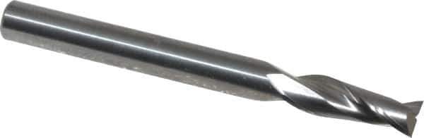 OSG - 3/16", 9/16" LOC, 3/16" Shank Diam, 2" OAL, 2 Flute, Solid Carbide Square End Mill - Single End, Uncoated, Spiral Flute, 30° Helix, Centercutting, Right Hand Cut, Right Hand Flute, Series 2022 - Eagle Tool & Supply