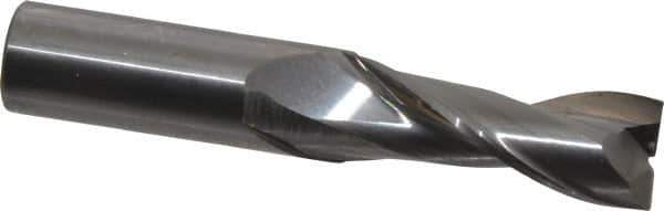 OSG - 5/8", 1-5/8" LOC, 5/8" Shank Diam, 3-1/2" OAL, 2 Flute, Solid Carbide Square End Mill - Single End, Uncoated, Spiral Flute, 30° Helix, Centercutting, Right Hand Cut, Right Hand Flute, Series 2022 - Eagle Tool & Supply
