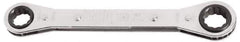 Proto - 15mm x 17mm 12 Point Ratcheting Box Wrench - Double End, 1-7/16" Head Diam x 1/2" Head Thickness, 8" OAL, Steel, Polished Finish - Eagle Tool & Supply