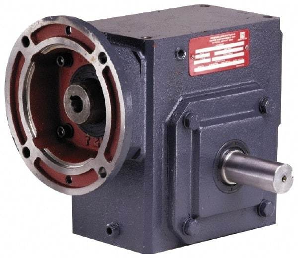 Morse - 3 Centerline Distance, 20:1, 88 RPM Output, 3/4 Input Horsepower, 468 Lbs. Max Torque, Speed Reducer - 1-1/4" Shaft Diam, Single Shaft Left, 5/8" Bore, 8-1/2" Long x 5-1/2" Wide x 8.88" High, 56C NEMA, 156 In/Lb. Min Torque - Eagle Tool & Supply