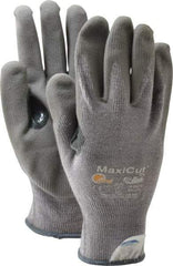 ATG - Size 2XL (11), ANSI Cut Lvl A4, Puncture Lvl 3, Abrasion Lvl 4, Nitrile Coated Cut Resistant Gloves - 9" Long, Palm & Fingers Coated, Dyneema Lining, Knit Wrist, Gray, Paired - Eagle Tool & Supply