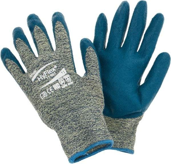 Ansell - Size 2XL, ANSI Cut Lvl 4, Abrasion Lvl 3, Cut Resistant Gloves - Palm & Fingers Coated, Blue - Eagle Tool & Supply