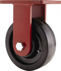 Hamilton - 8" Diam x 2-1/2" Wide x 10-1/2" OAH Top Plate Mount Rigid Caster - Phenolic, 2,000 Lb Capacity, Straight Roller Bearing, 5-1/2 x 7-1/2" Plate - Eagle Tool & Supply