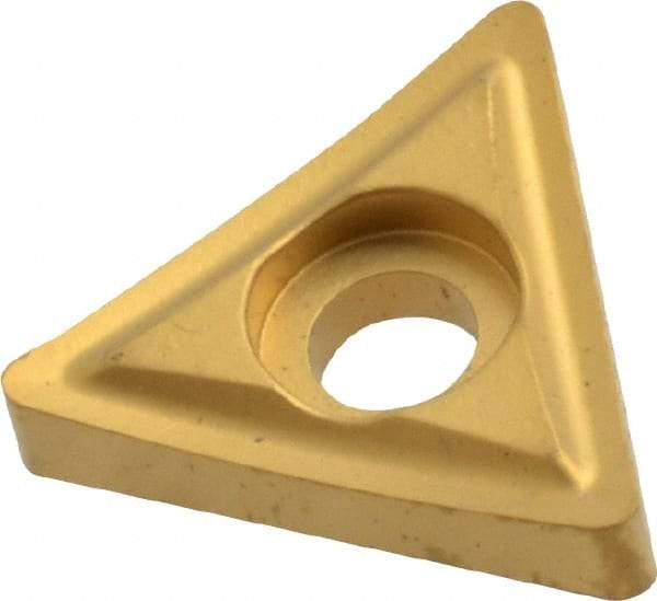 Kennametal - T322 P Grade KC850 Carbide Turning Insert - TiC/TiCN/TiN Finish, 60° Triangle, 3/8" Inscr Circle, 1/8" Thick, 1/32" Corner Radius - Eagle Tool & Supply