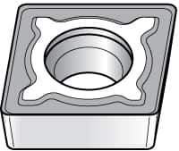 Kennametal - CCMT433 MF Grade KC5025 Carbide Turning Insert - TiAlN Finish, 80° Diamond, 1/2" Inscr Circle, 3/16" Thick, 3/64" Corner Radius - Eagle Tool & Supply