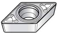 Kennametal - DCMT32.53 MF Grade KC730 Carbide Turning Insert - TiN Finish, 55° Diamond, 3/8" Inscr Circle, 5/32" Thick, 3/64" Corner Radius - Eagle Tool & Supply