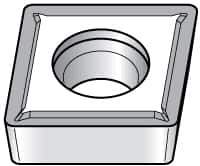 Kennametal - CCMT21.52 LF Grade KT315 Cermet Turning Insert - TiN/TiCN/TiN Finish, 80° Diamond, 1/4" Inscr Circle, 3/32" Thick, 1/32" Corner Radius - Eagle Tool & Supply