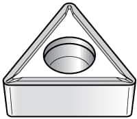 Kennametal - TCMT21.52 LF Grade KT315 Cermet Turning Insert - TiN/TiCN/TiN Finish, 60° Triangle, 1/4" Inscr Circle, 3/32" Thick, 1/32" Corner Radius - Eagle Tool & Supply